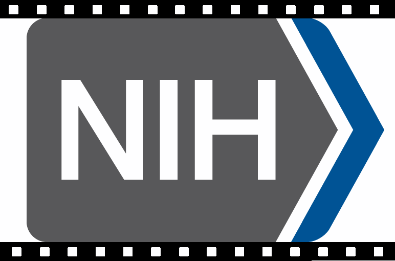 NIH logo, surrounded by a filmstrip border