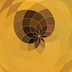 Abstract yellow floral shape background.